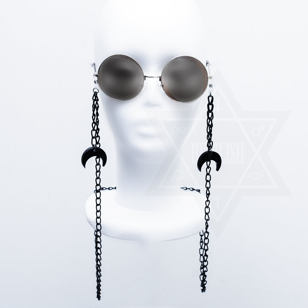 Darkened moon glasses chain