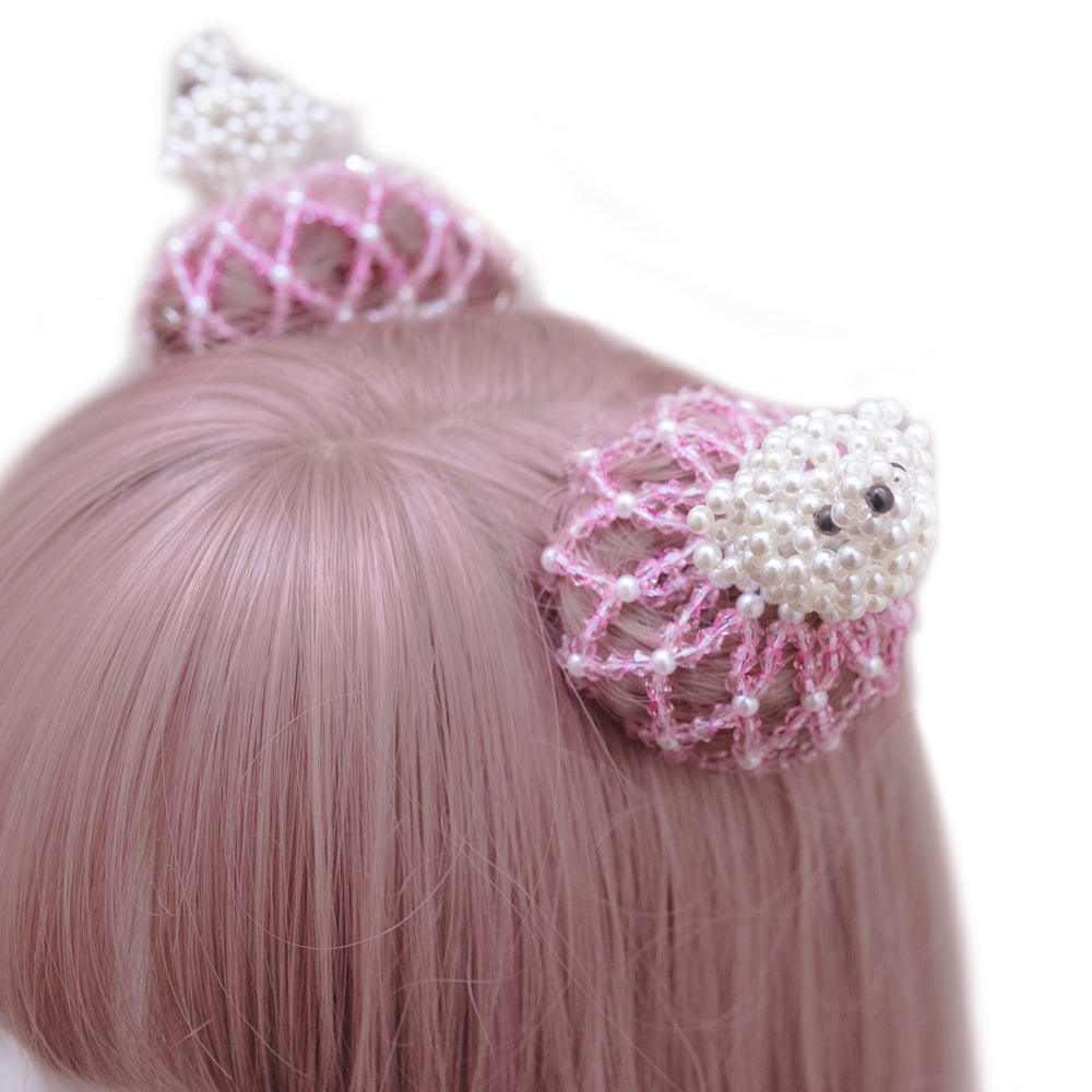 Pearly bear hair bun Covers