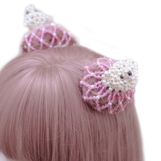 Pearly bear hair bun Covers