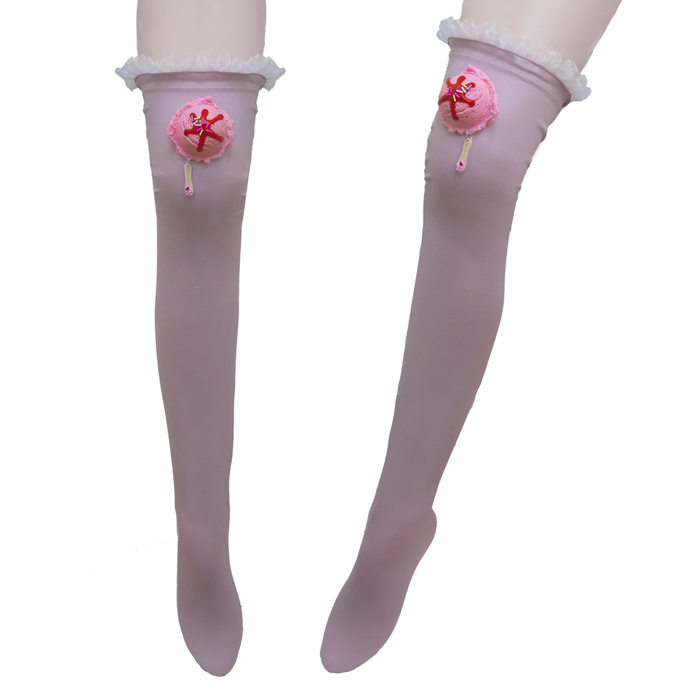 Strawberry sundae thigh socks