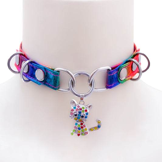 Rainbow cat choker