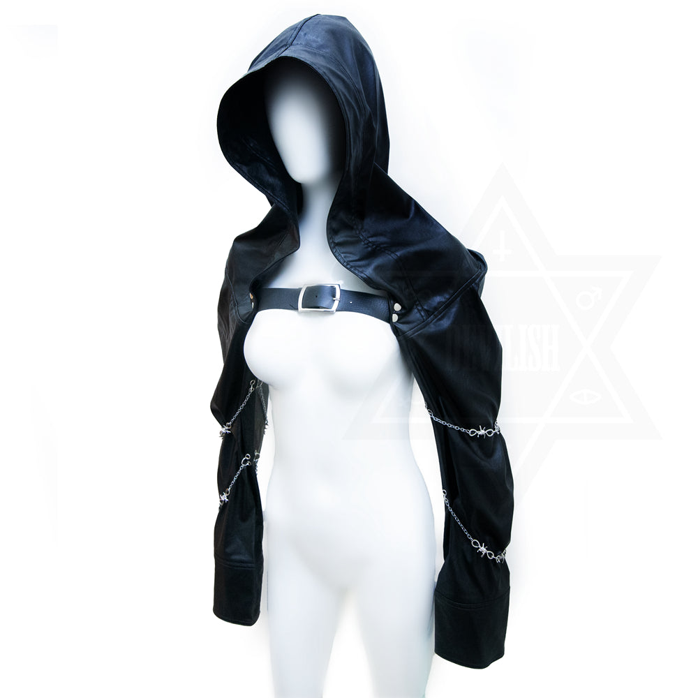 Leave me alone leather hoodie