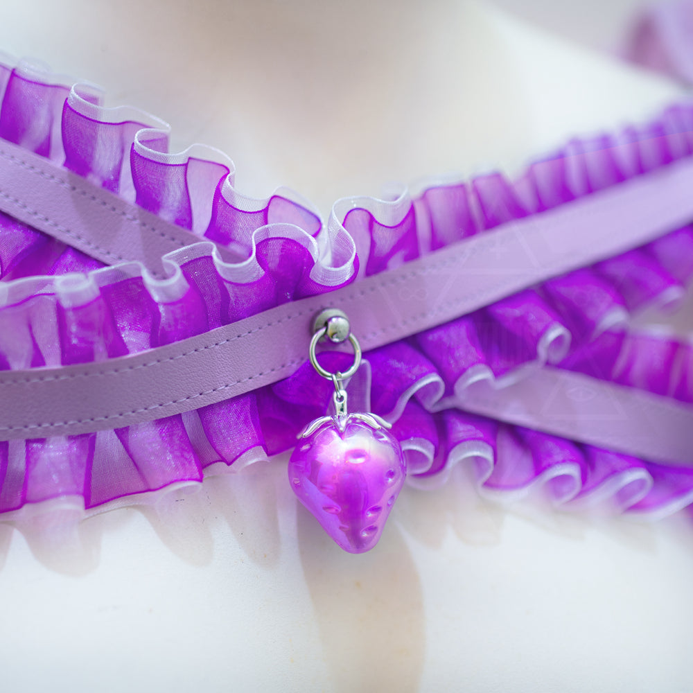Purple strawberry sleeves harness