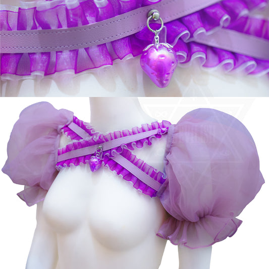 Purple strawberry sleeves harness
