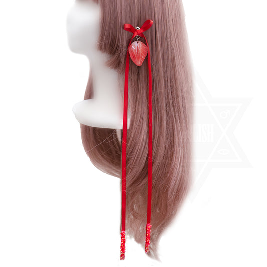 Strawberry syrup earclip/earring
