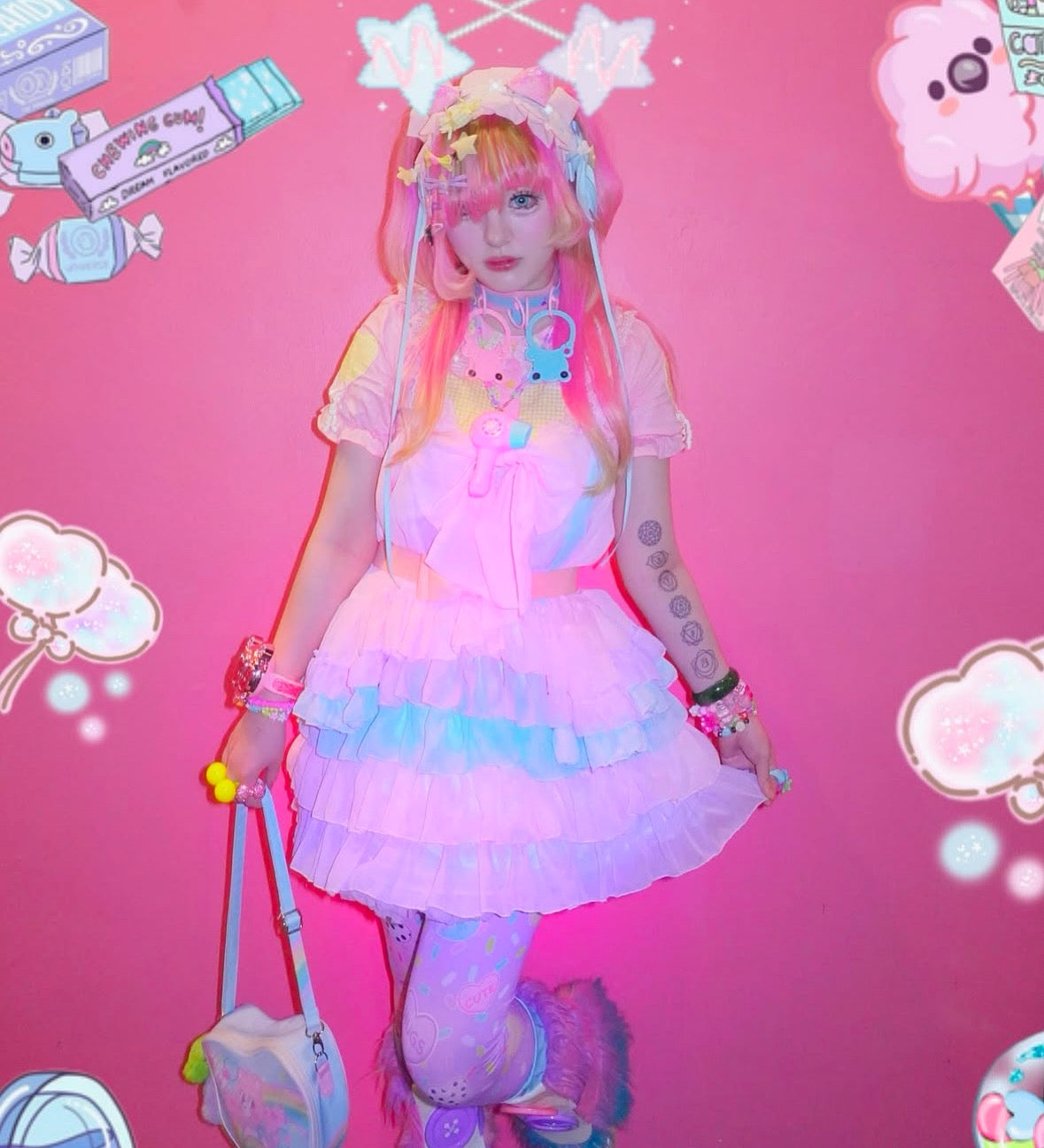 Pastel bear choker *