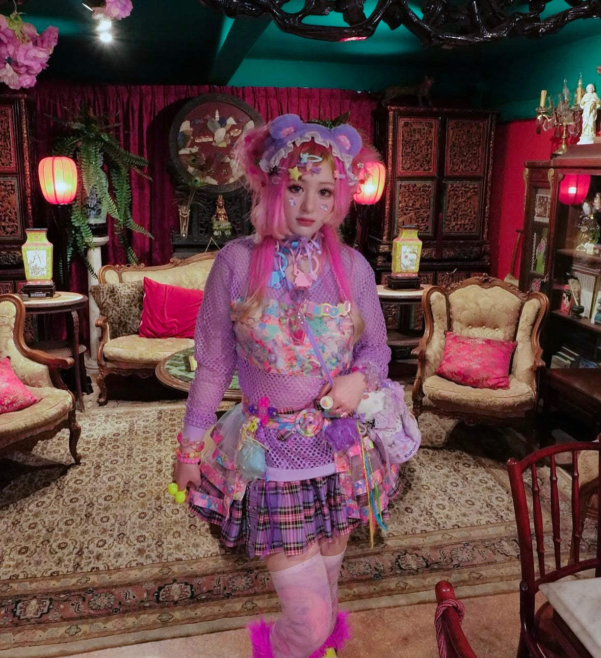 Pastel bear choker *