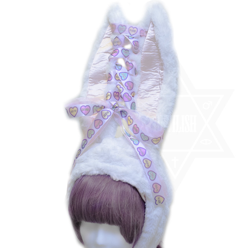 Punky heart bunny hat