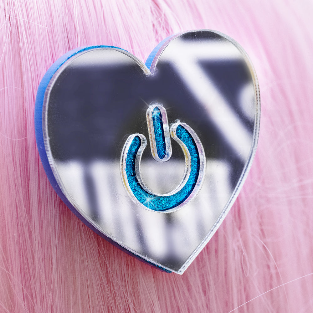 Love power button hair clip*