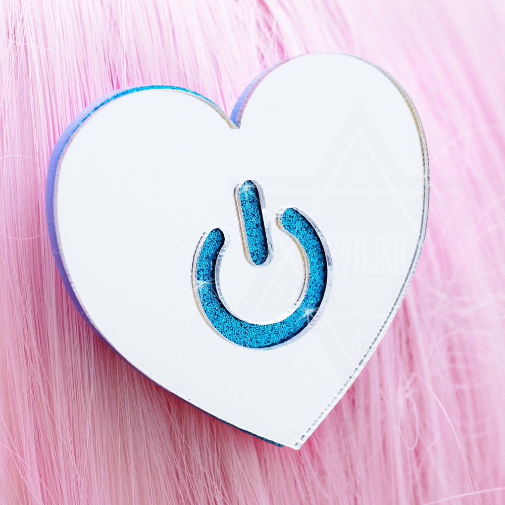 Love power button hair clip *