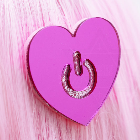 Love power button hair clip *