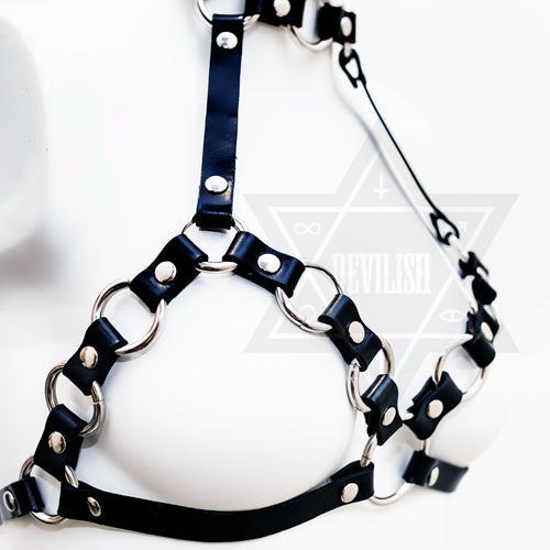 Bondage babe harness
