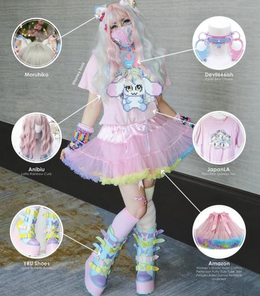 Pastel bear choker *