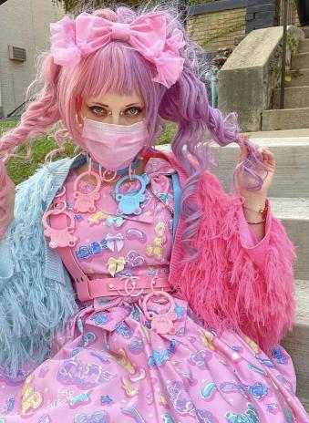 Pastel bear choker *